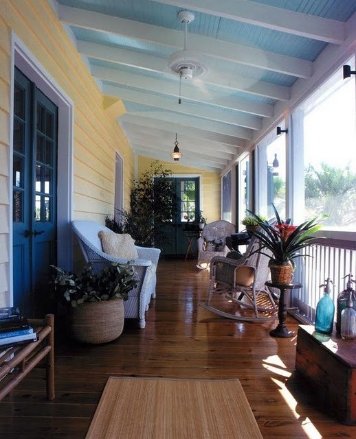Haint blue porch ceiling colors | Life on Shady Lane blog #porch #haintblue 