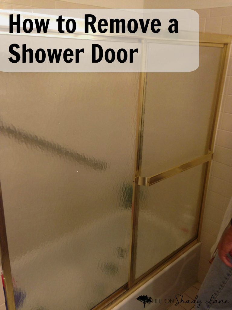 How to (easily!) remove sliding shower doors - via Life on Shady Lane blog | Bathroom updates | How to update an old bathroom