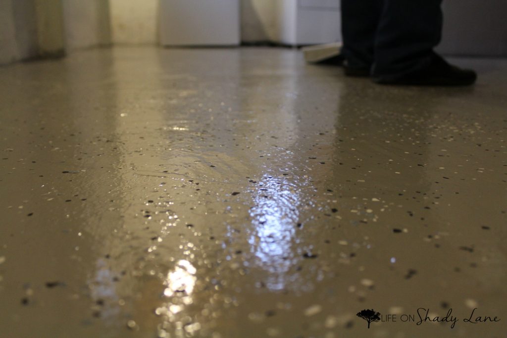 Epoxied basement floor