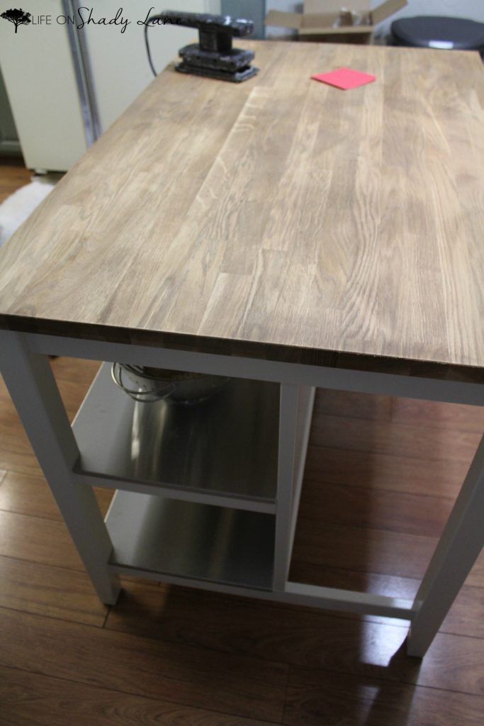 How to repair and refinish a stained butcher block kitchen island