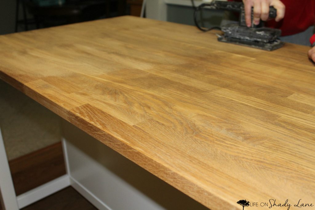 How to repair and refinish a stained butcher block kitchen island