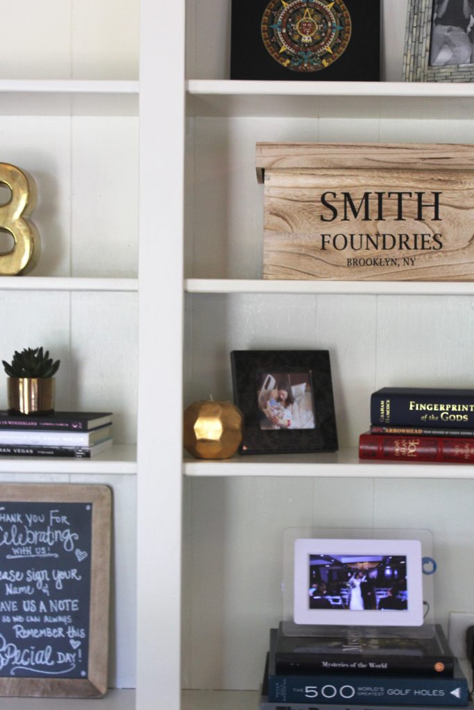 Life on Shady Lane, styled bookshelves