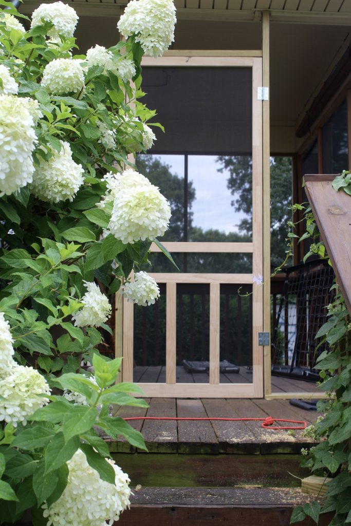 Screened in porch progress via Life on Shady Lane blog