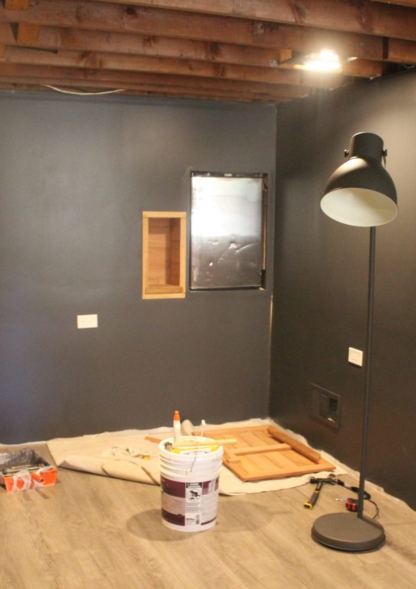 Basement Remodel: Painted Drywall and Flooring!