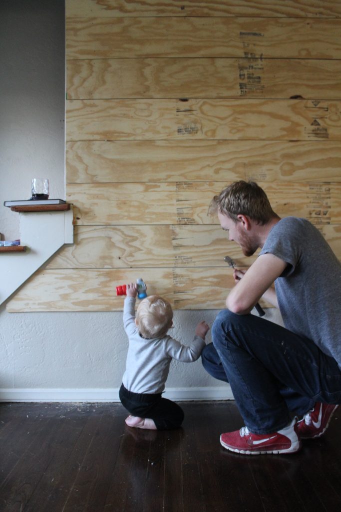 How to Shiplap a Wall for Cheap via Life on Shady Lane Blog