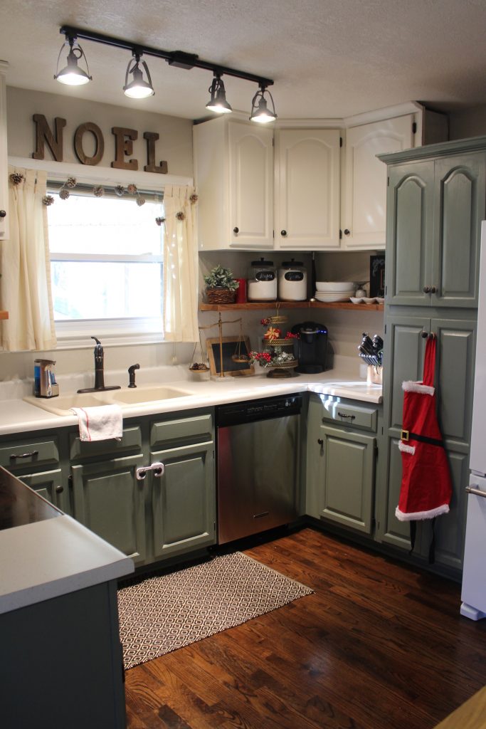 A Traditional Farmhouse Christmas Kitchen via Life on Shady Lane