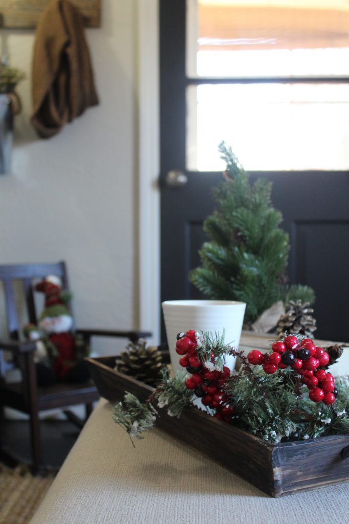 Cozy farmhouse Christmas living room via Life on Shady Lane blog