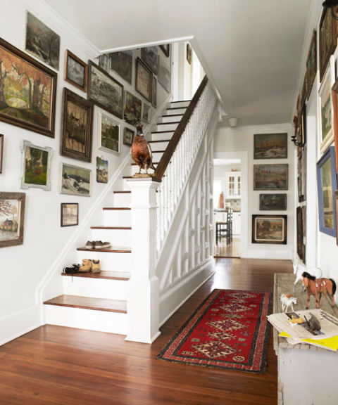 Staircase gallery wall inspiration via Life on Shady Lane blog
