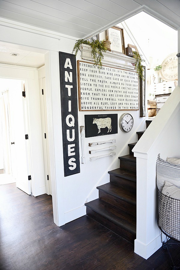 Staircase gallery wall inspiration via Life on Shady Lane blog