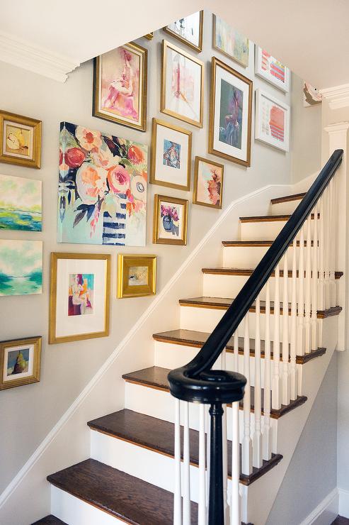 Staircase gallery wall inspiration via Life on Shady Lane blog