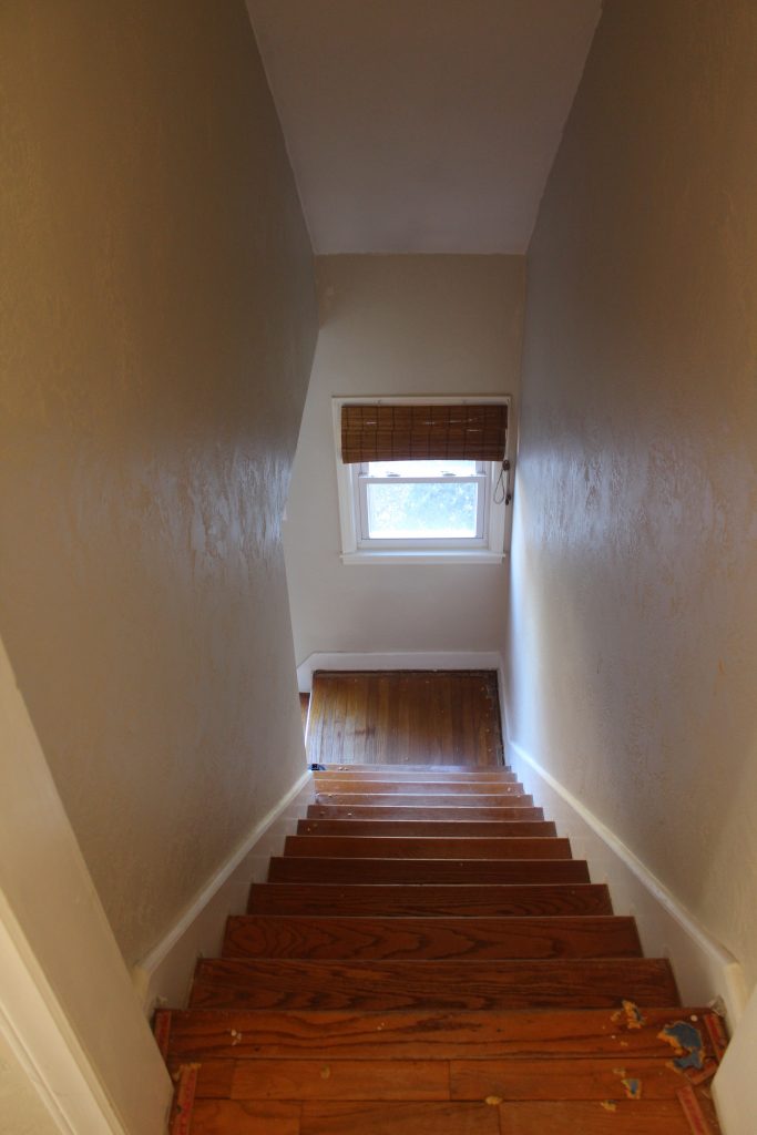 Staircase - Before via Life on Shady Lane blog