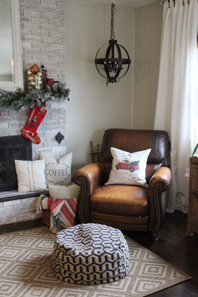 Modern Farmhouse Christmas Dining + Hearth Room via Life on Shady Lane blog