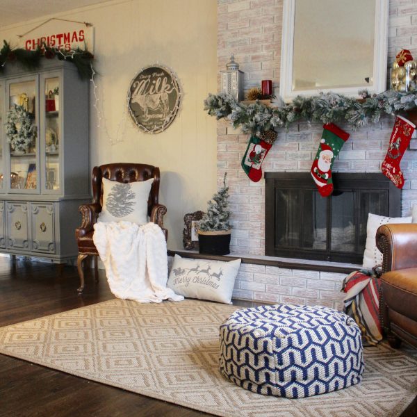 Modern Farmhouse Christmas Dining + Hearth Room via Life on Shady Lane blog