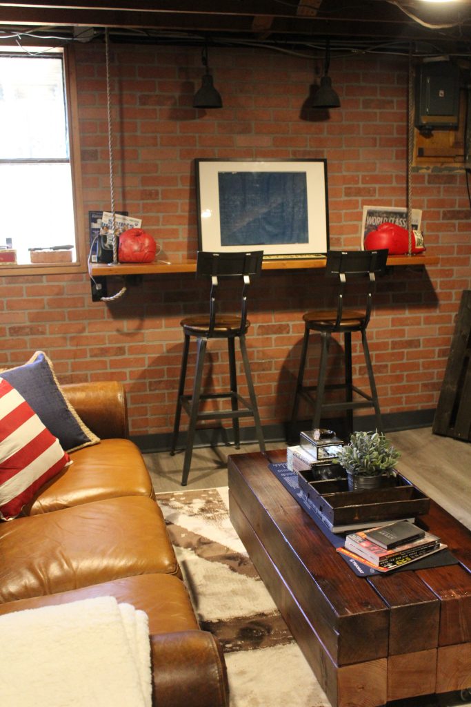 A vintage sports themed basement renovation