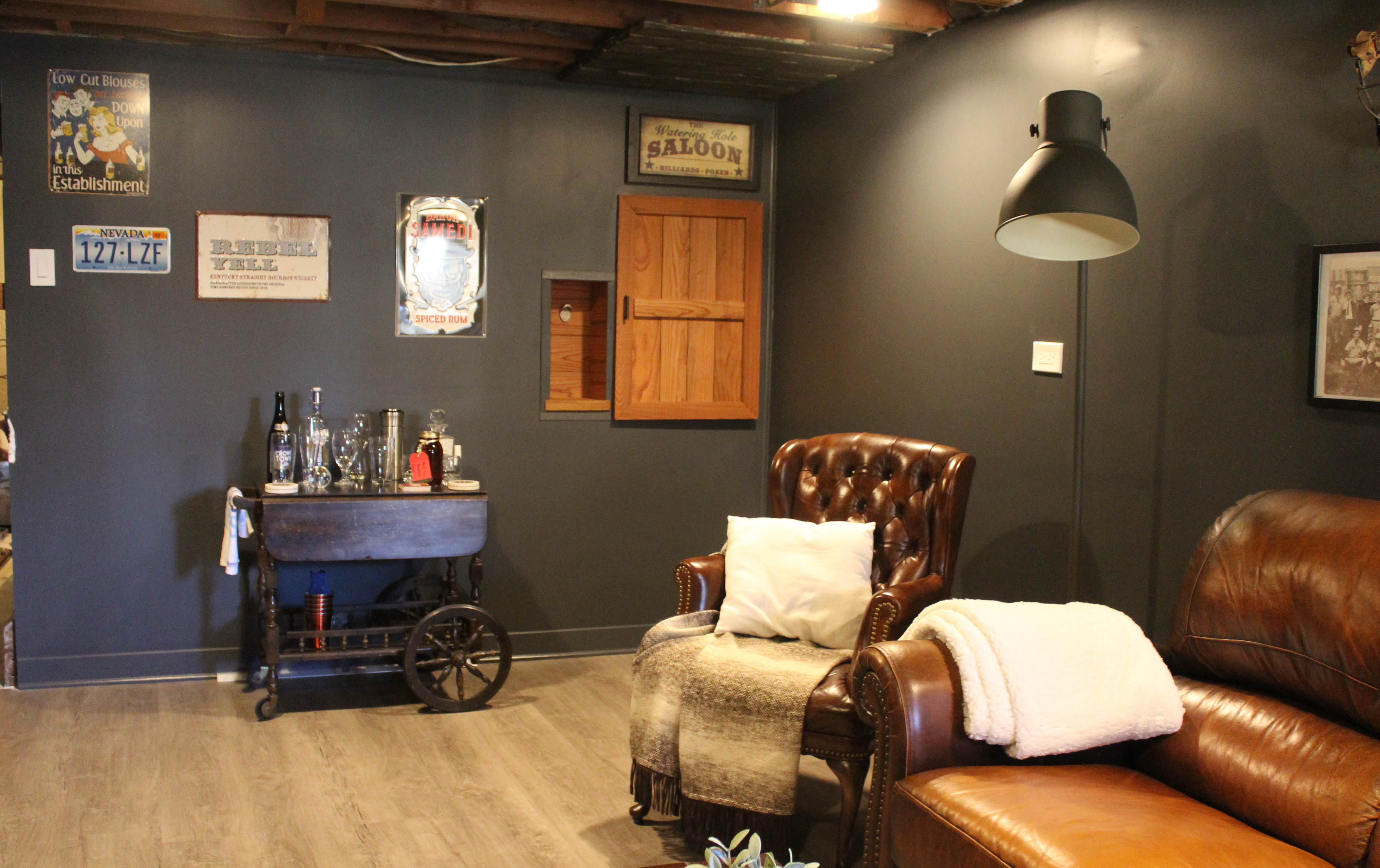 A vintage sports themed basement renovation