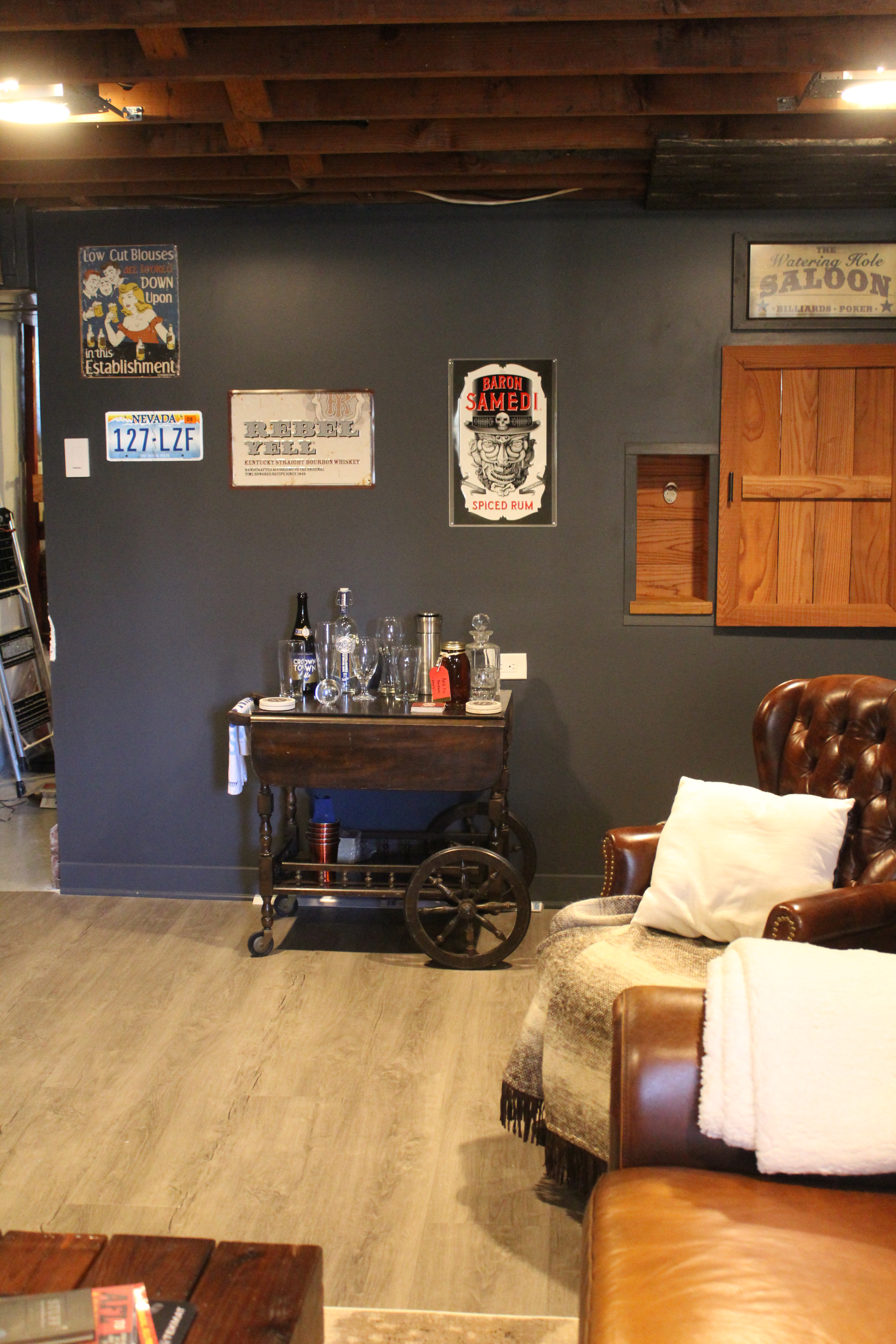 A vintage sports themed basement renovation