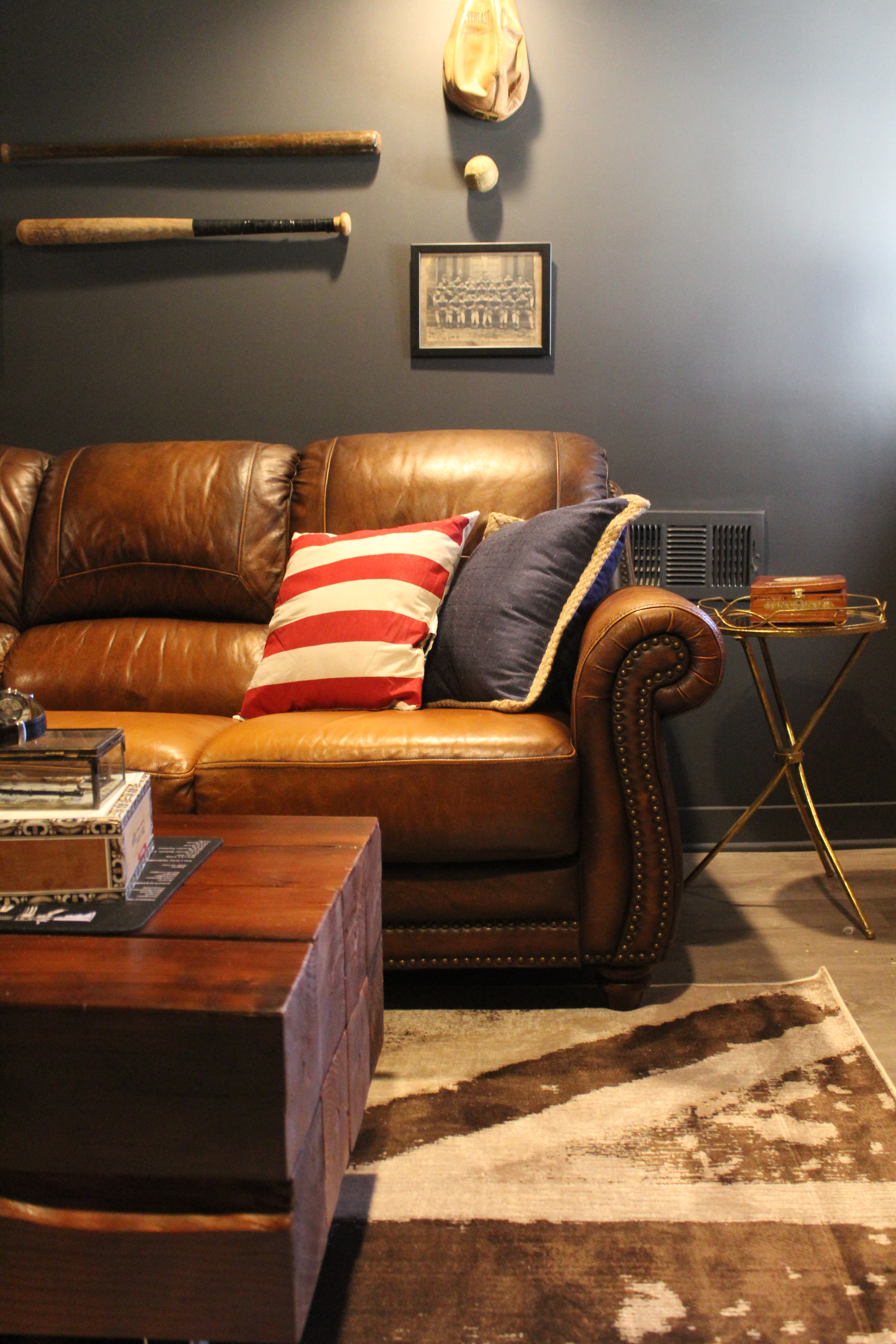 A vintage sports themed basement renovation