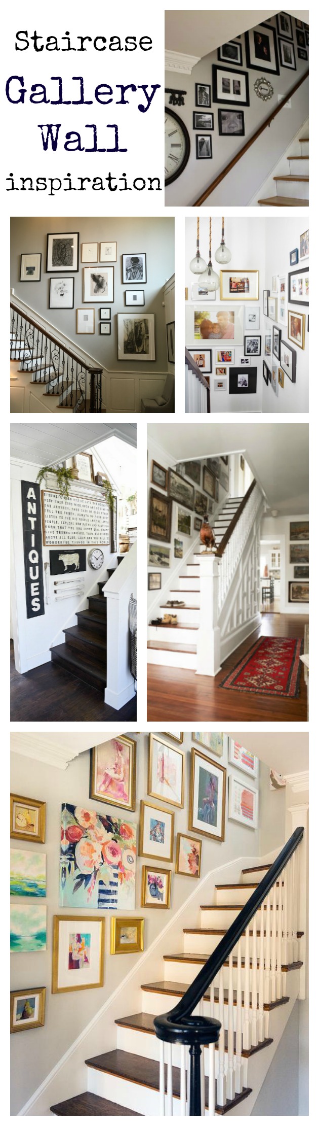 Staircase gallery wall inspiration via Life on Shady Lane blog