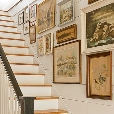 Staircase gallery wall inspiration via Life on Shady Lane blog