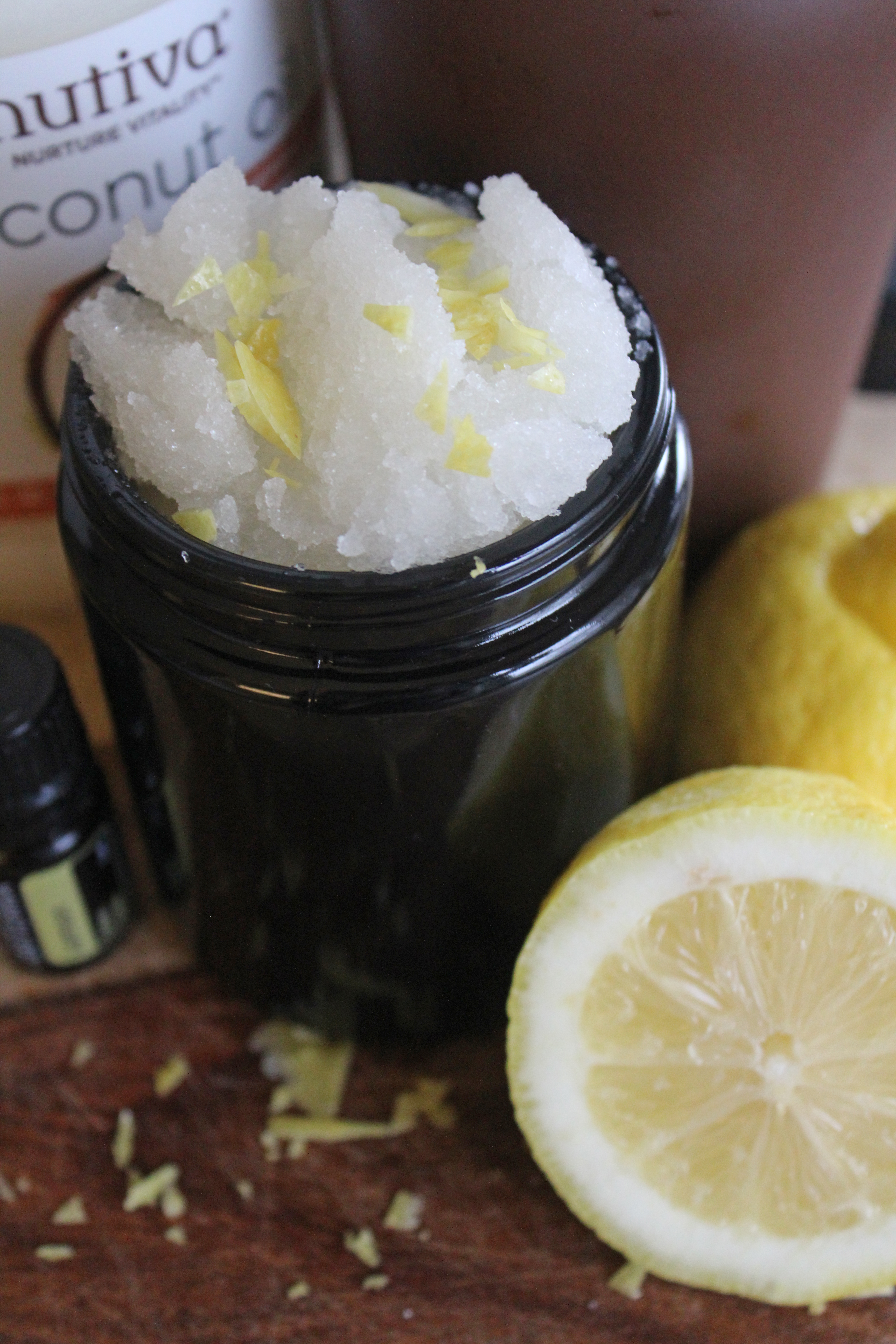 DIY Coconut Oil + Lemon Sugar Scrub via Life on Shady Lane blog