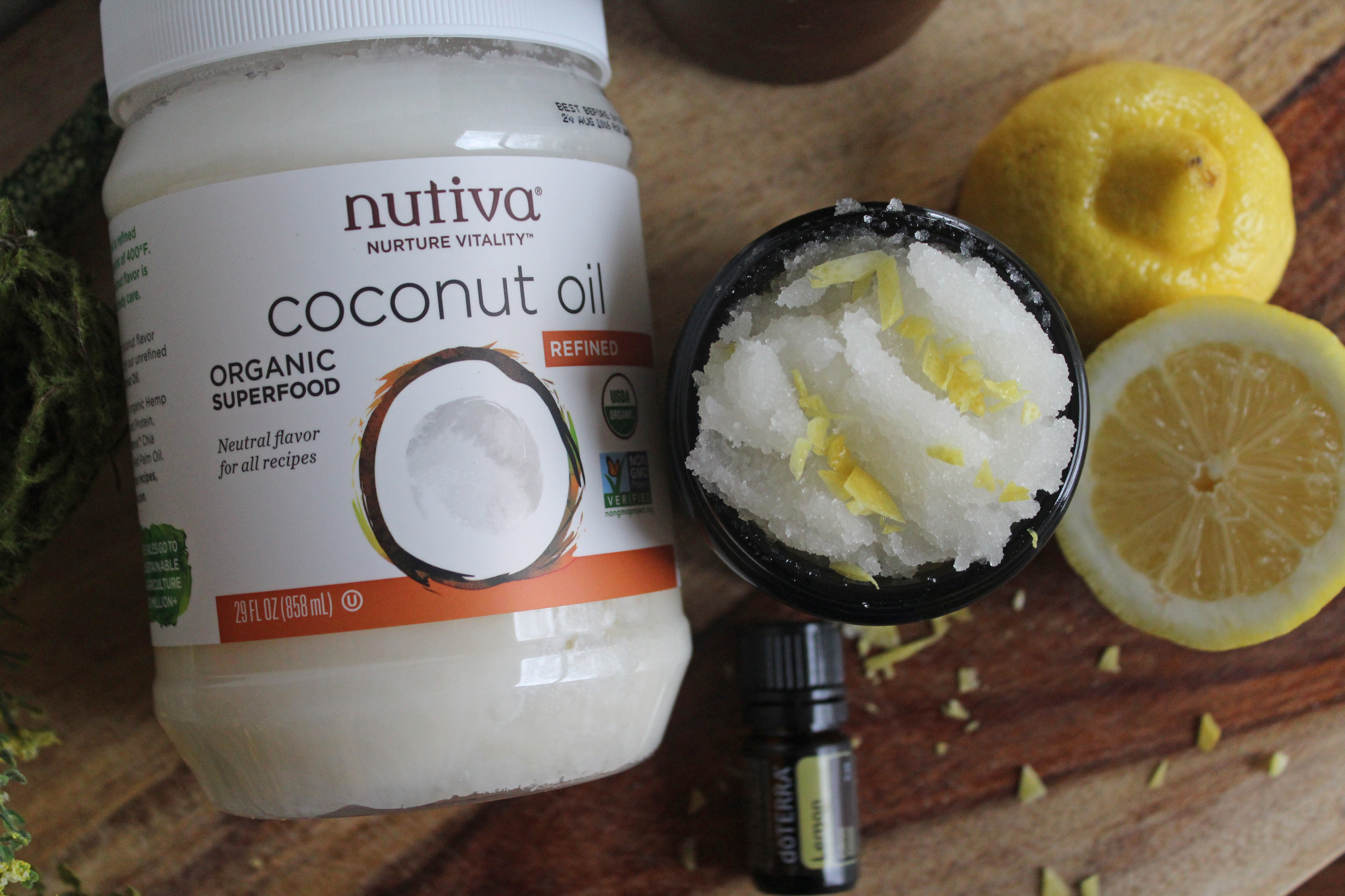 DIY Coconut Oil + Lemon Sugar Scrub via Life on Shady Lane blog