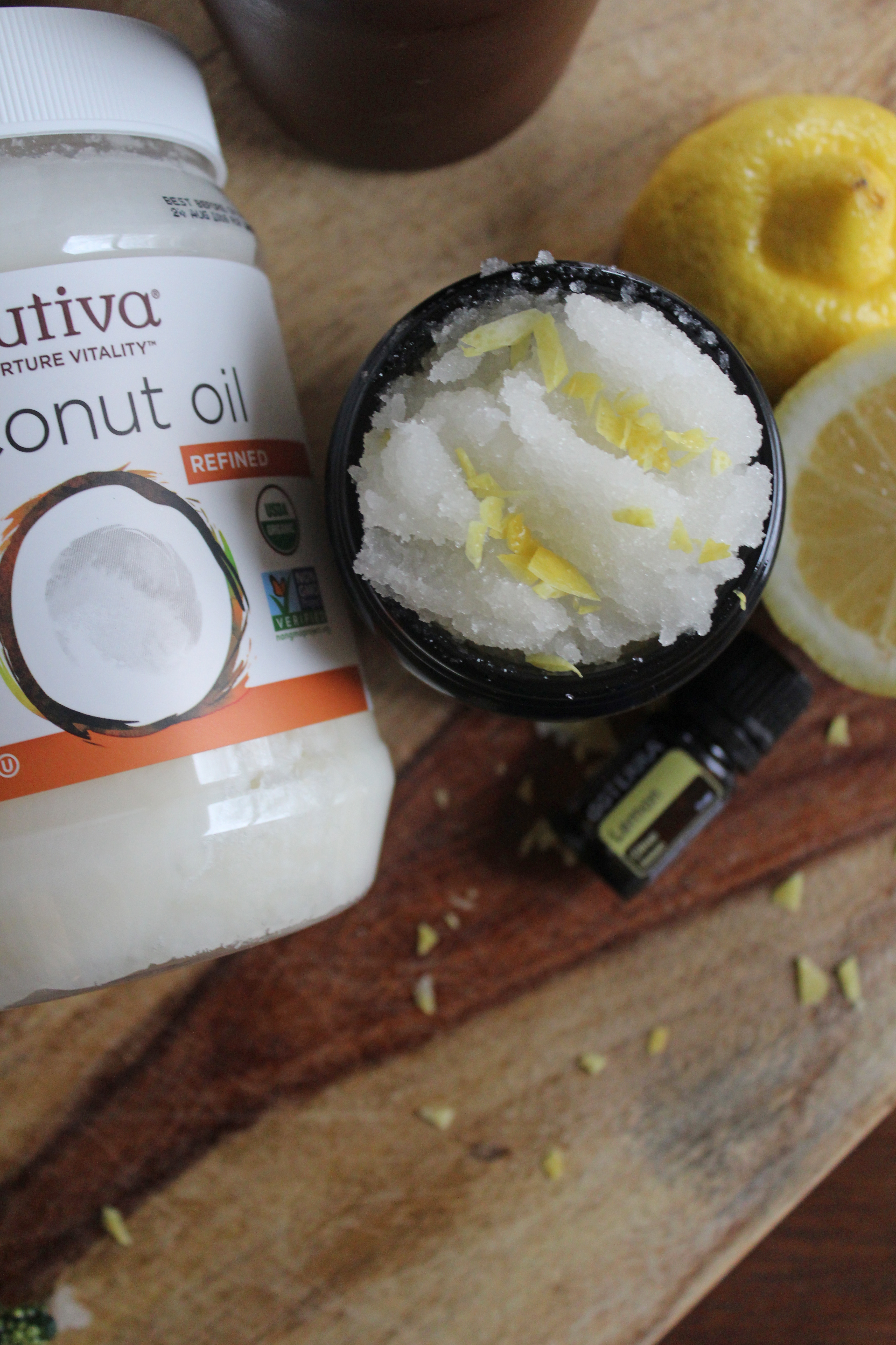 DIY Coconut Oil + Lemon Sugar Scrub via Life on Shady Lane blog