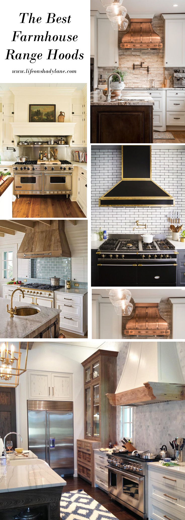 The Best Farmhouse Range Hoods via Life on Shady Lane blog #rangehoods #kitchen