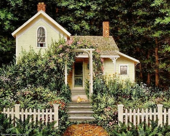 A roundup of Cozy, Charming Cottages via Life on Shady Lane blog