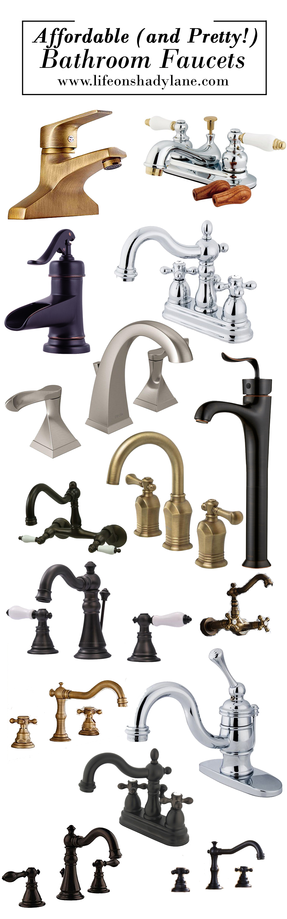 Affordable and Pretty Bathroom Faucets via Life on Shady Lane blog