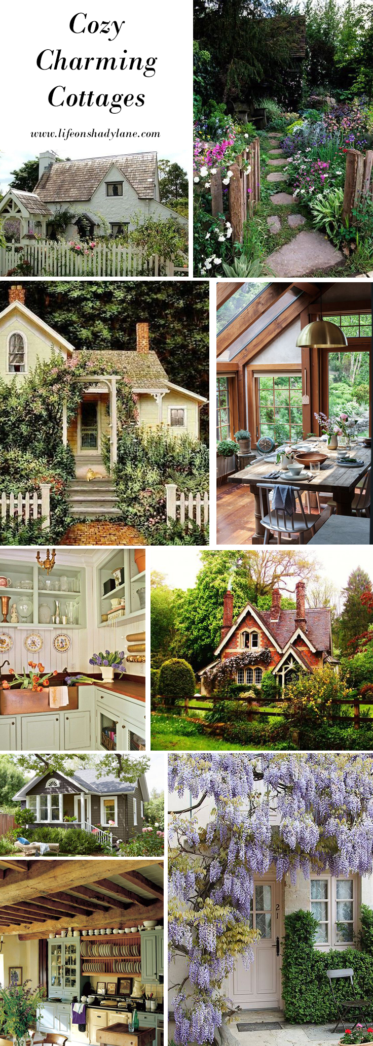 Cozy, Charming Cottages via Life on Shady Lane blog