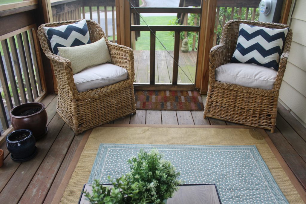 A New Rug and Table for our Porch via Life on Shady Lane blog