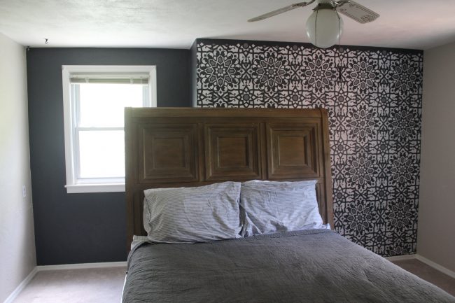 Master Bedroom Progress: Stenciled Wall