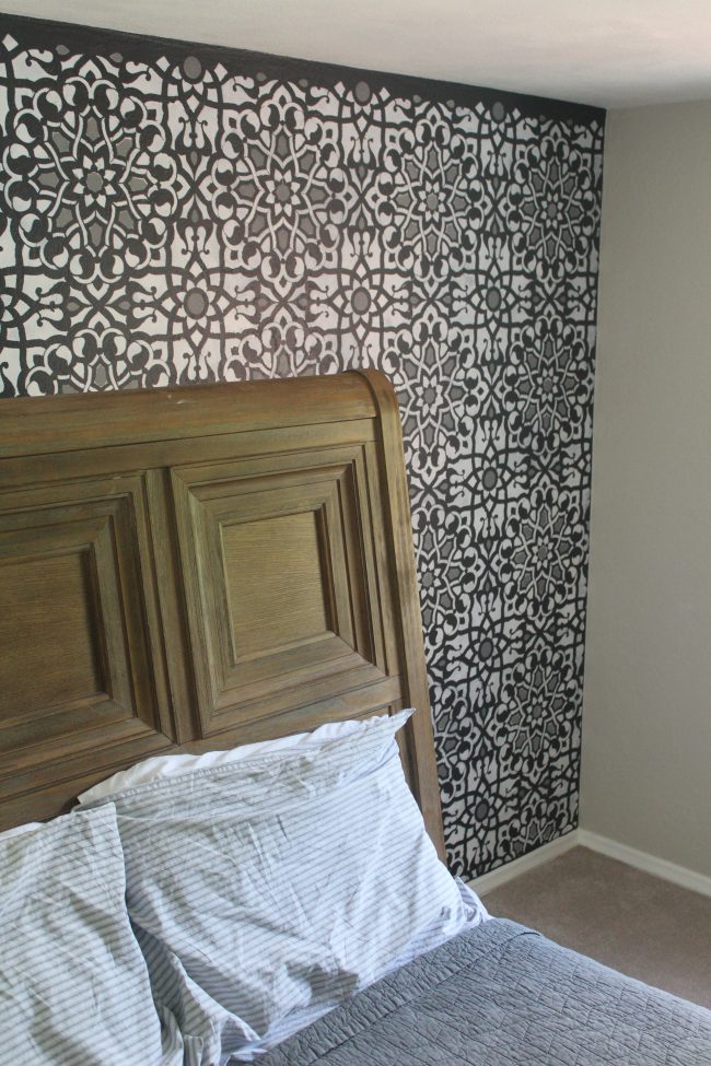 Master Bedroom Progress: Stenciled Wall