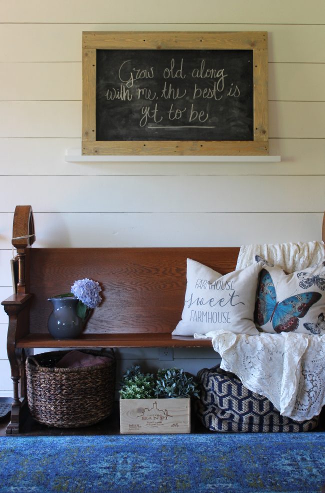 A DIY pallet wood framed chalkboard - inexpensive and simple way to make over a cheap chalkboard! #diy #project