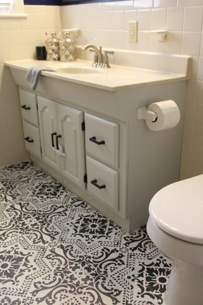 A painted bathroom vanity makeover: before and after!