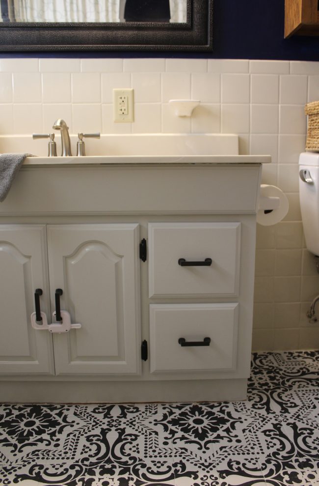 A painted bathroom vanity makeover: before and after! 