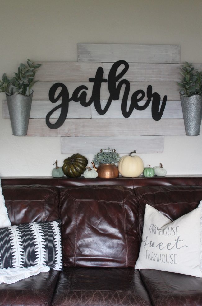 Chalkboard Wall with Hanging Copper Planters - Life on Shady Lane