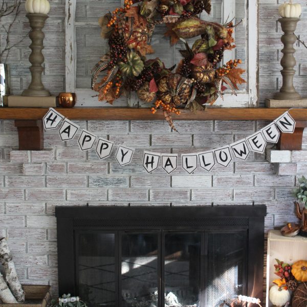 Halloween Mantel with Copper Accents