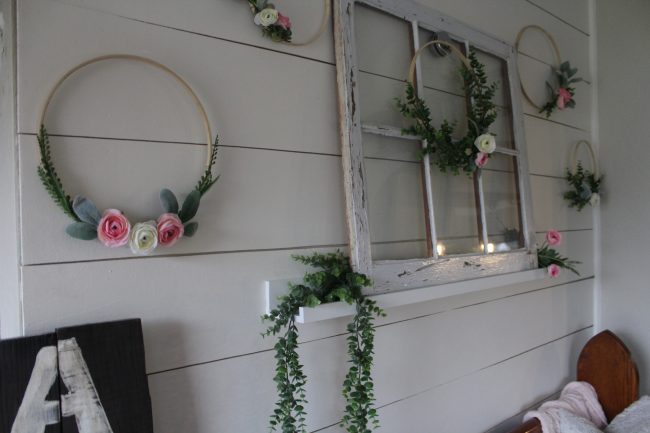 DIY Floral Hoop Wall - quick and easy Spring decorating that makes a big statement! | Kansas City life, home, and style blogger Megan Wilson shares a simple spring DIY project