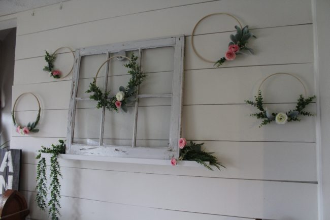 DIY Floral Hoop Wall - quick and easy Spring decorating that makes a big statement! | Kansas City life, home, and style blogger Megan Wilson shares a simple spring DIY project