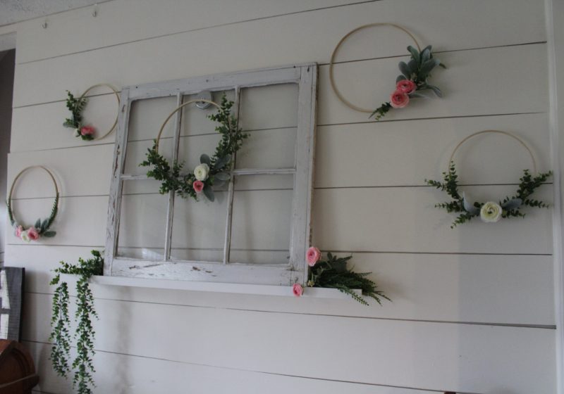 DIY Floral Hoop Wall - quick and easy Spring decorating that makes a big statement!