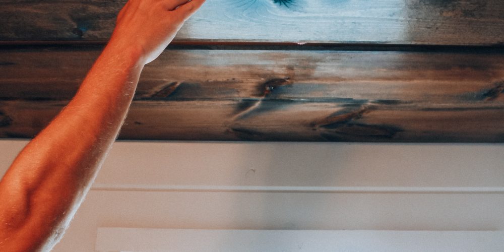 DIY wood plank wall - how to easily install a shiplap ceiling in your home