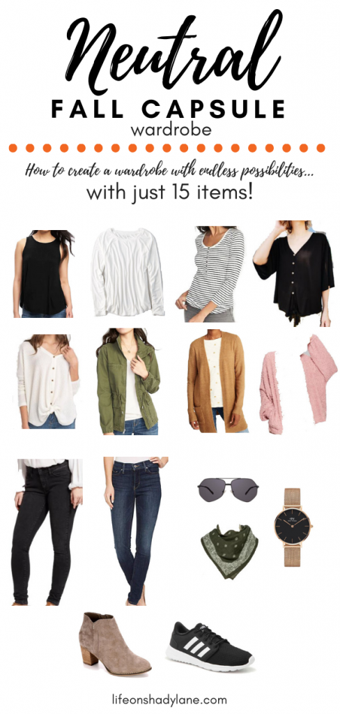 Neutral Fall Capsule Wardrobe - create the perfect Fall wardrobe, endless possibilities with just 15 pieces!