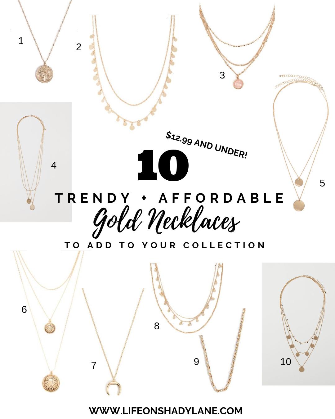 10 Trendy + Affordable Gold Necklaces - Life on Shady Lane