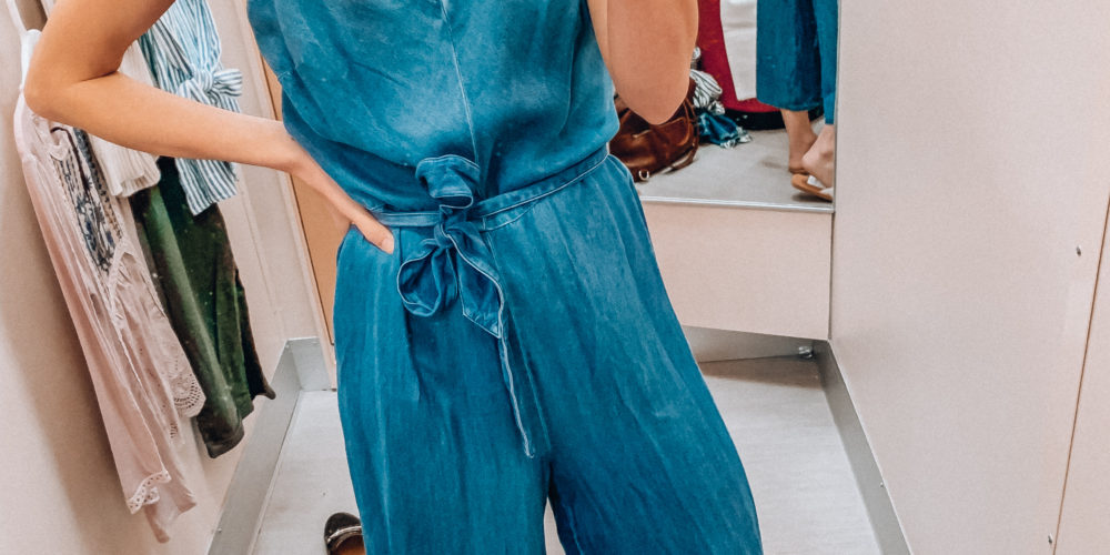Denim jumpsuit | Casual spring and summer style, spring and summer outfits | Kansas City life, home, and style blogger Megan Wilson shares a Target try-on | March | Life on Shady Lane // @shadylaneblog