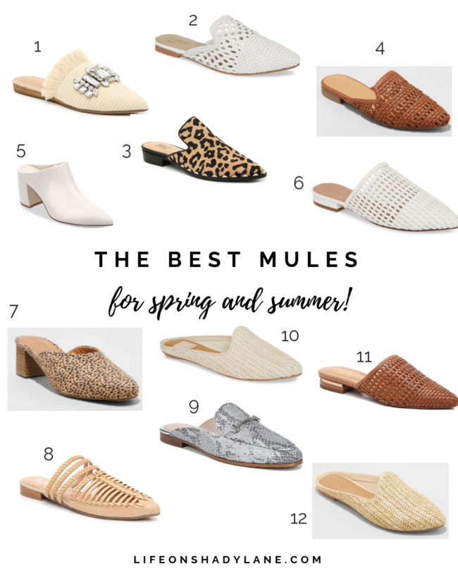 The best mules for spring and summer // Spring and summer shoes || Kansas City life, home, and style blogger Megan Wilson shares a roundup of some of her favorite mules for the warmer months! 