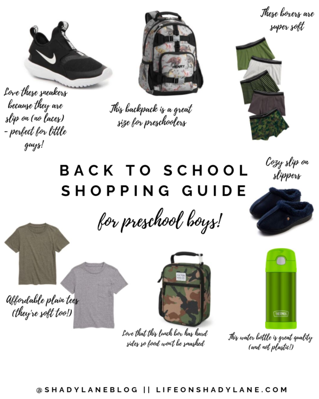 Back to school shopping guide for preschool boys || Kansas City life, home, and style blogger Megan Wilson shares her top picks + what she purchased for back to school!