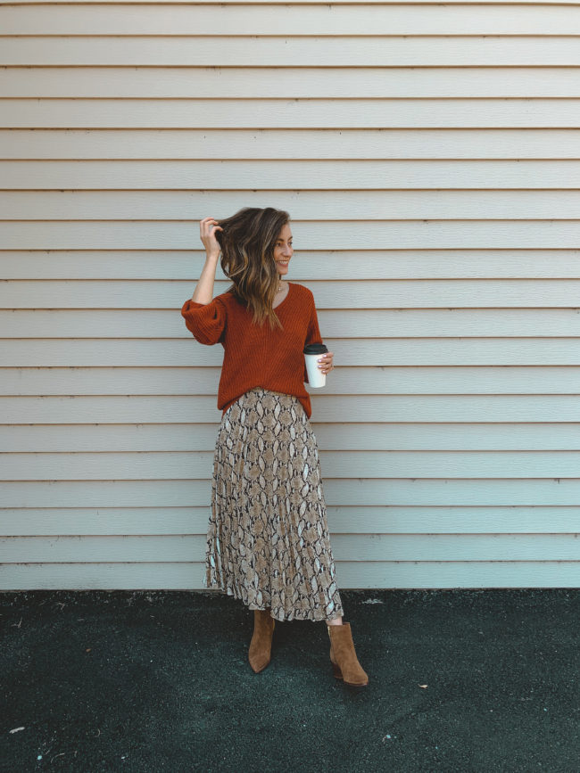 5 Ways to Wear a Snakeskin Print Skirt this Fall - Life on Shady Lane