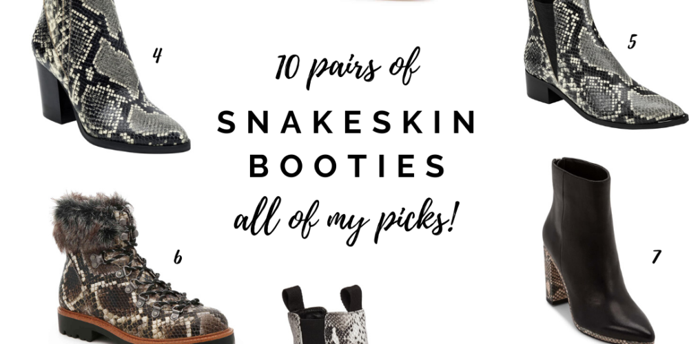 10 pairs of snakeskin booties to wear this fall and winter! | Kansas City life, home, and style blogger Megan Wilson shares 10 of her picks !