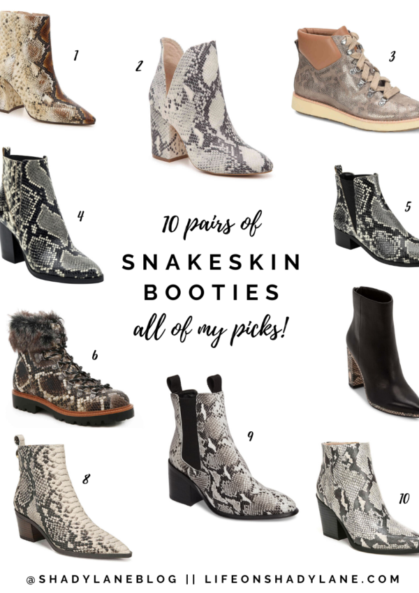 10 pairs of Snakeskin Booties to wear this fall and winter!